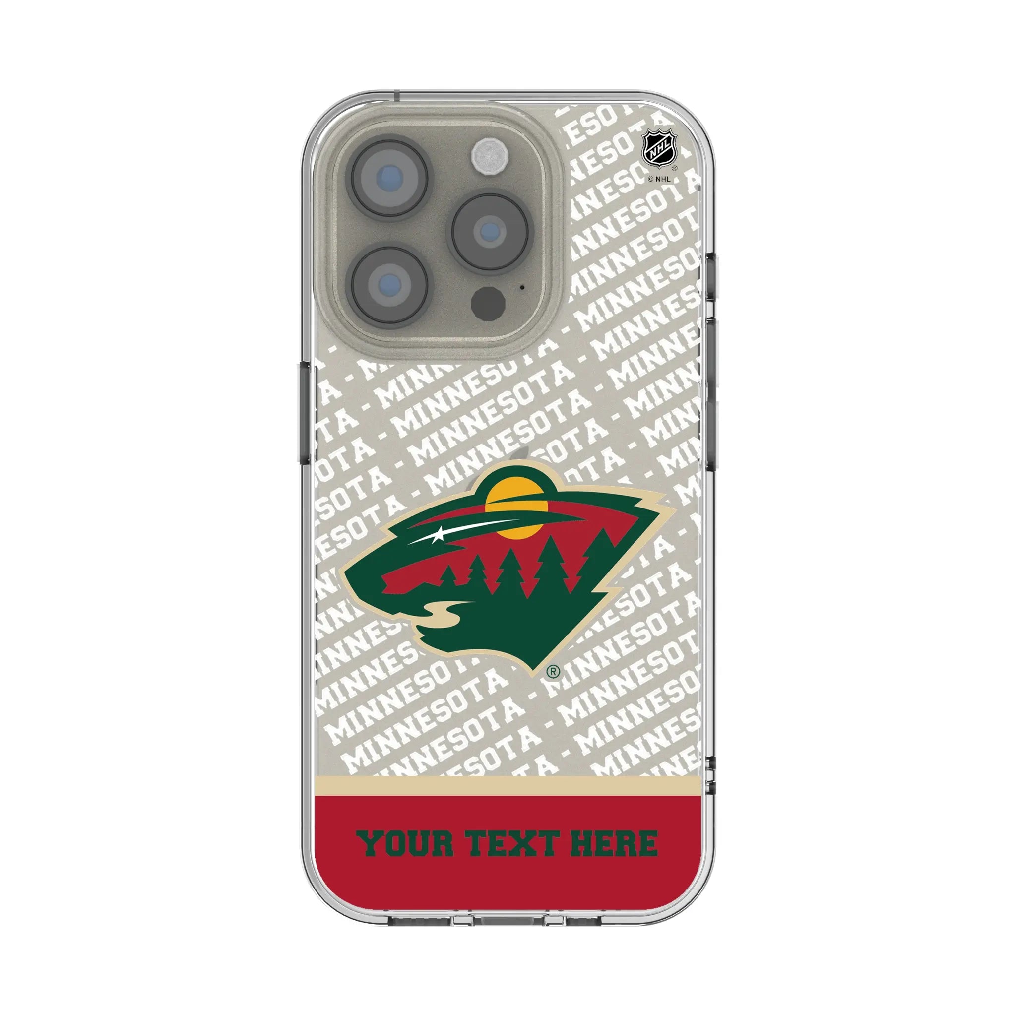 Minnesota Wild Personalized EndZone Plus iPhone Clear Phone Case for Apple iPhone