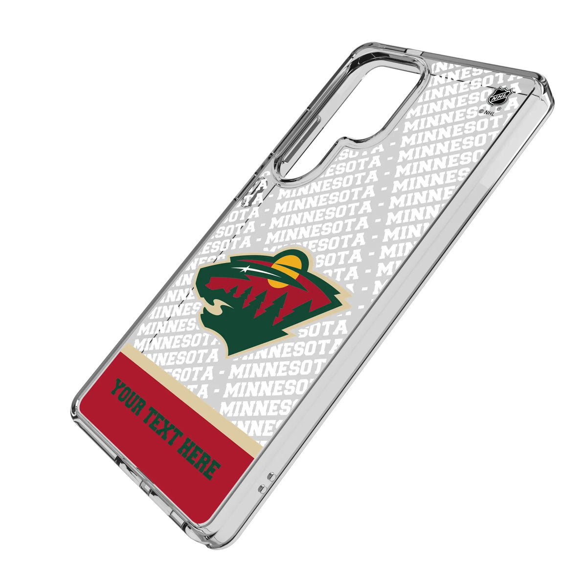 Minnesota Wild Personalized EndZone Plus Galaxy Clear Phone Case for Samsung Galaxy - Isometric View#Device_Galaxy S25 Ultra