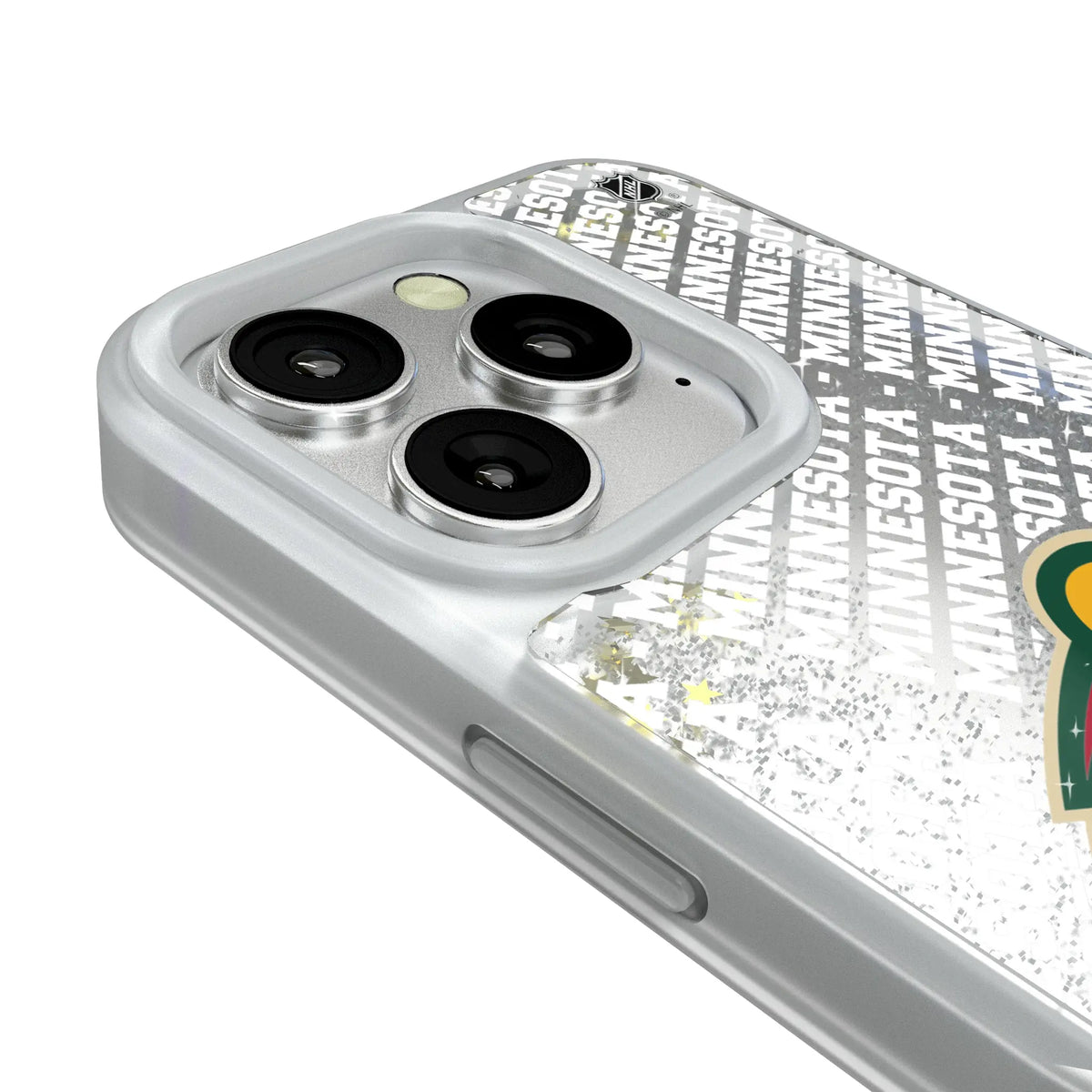 Minnesota Wild Personalized EndZone Plus iPhone Glitter Phone Case for Apple iPhone - Detail#Device_iPhone 16 Pro