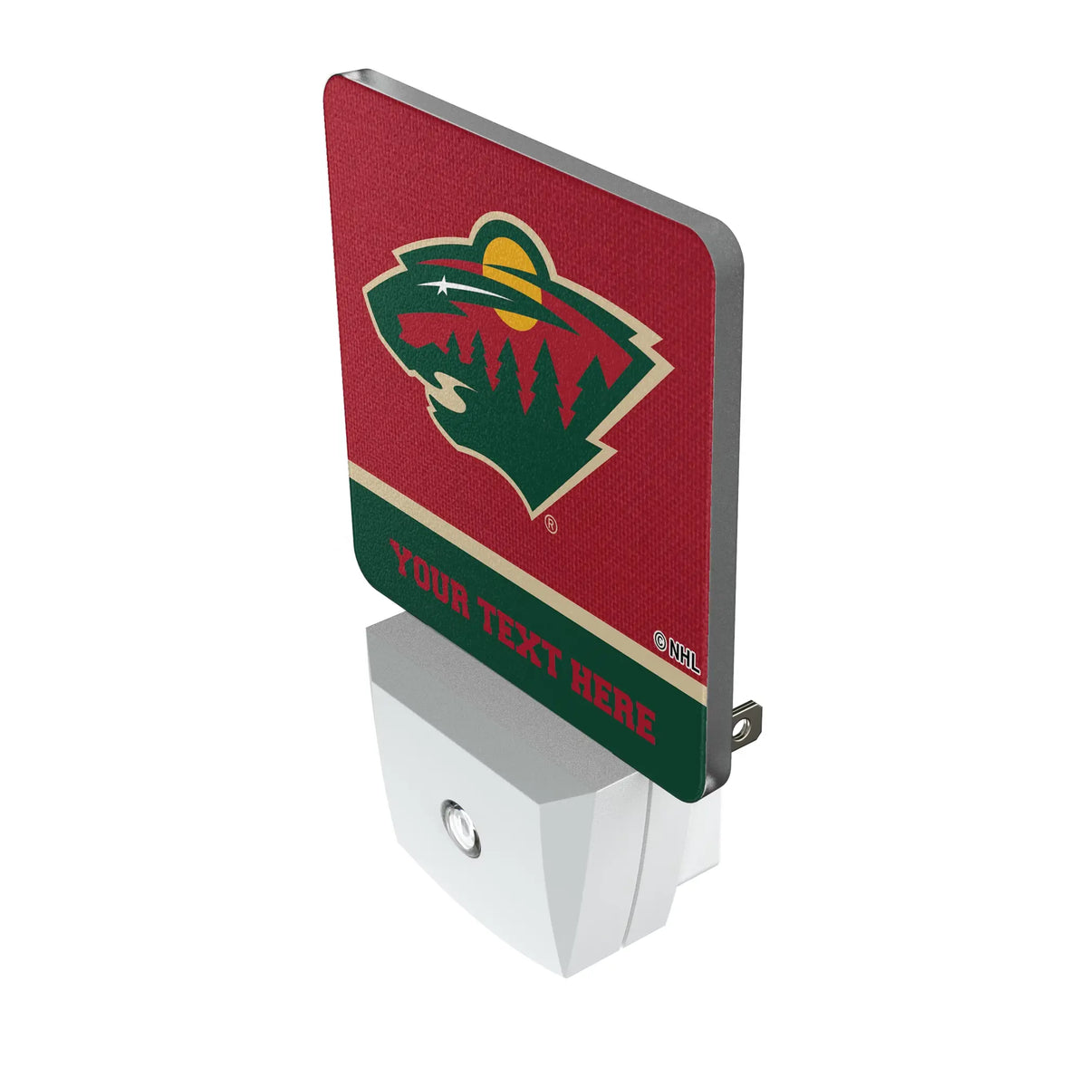Minnesota Wild Personalized Endzone Solid Night Light 2-Pack - Isometric View