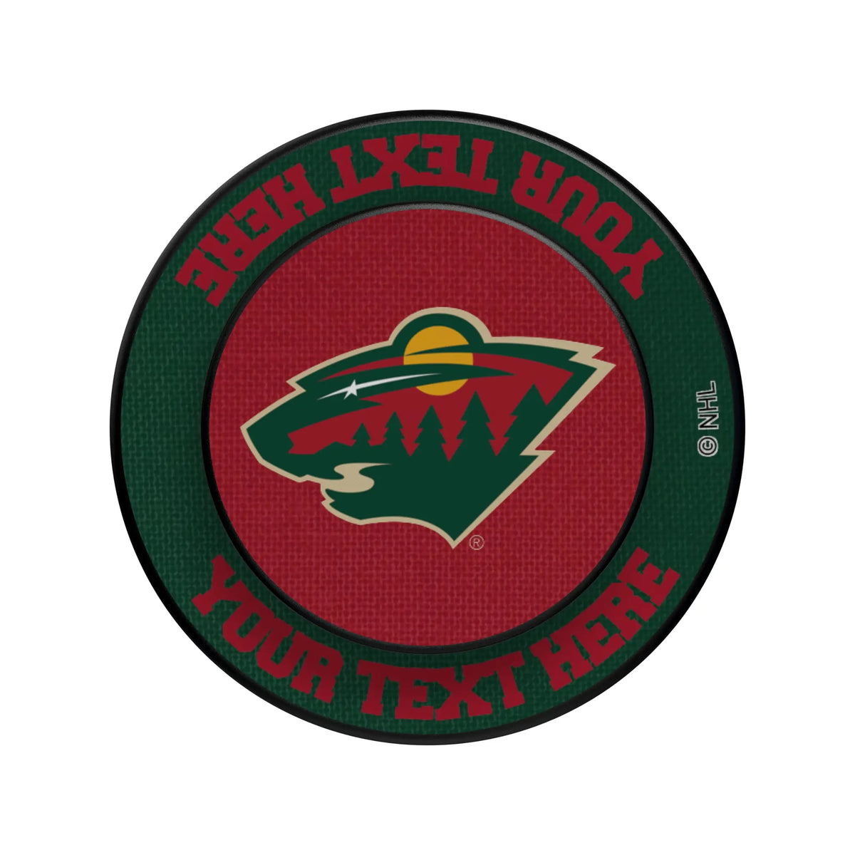 Minnesota Wild Personalized Endzone Solid Popsockets Round Magnetic