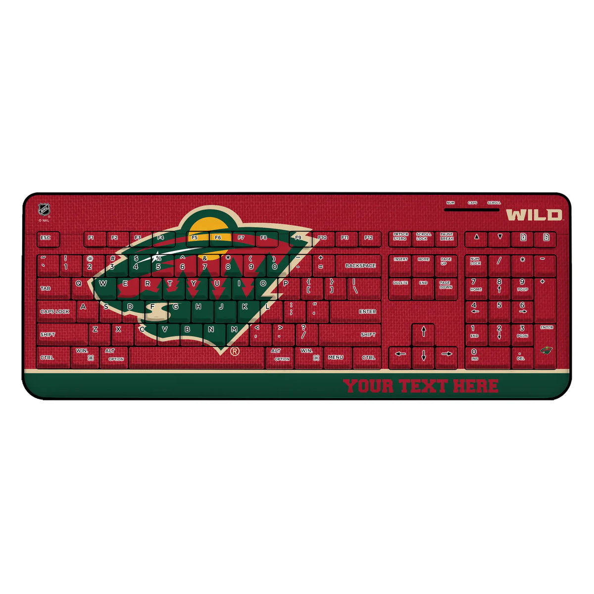 Minnesota Wild Personalized Endzone Solid Wireless USB Keyboard