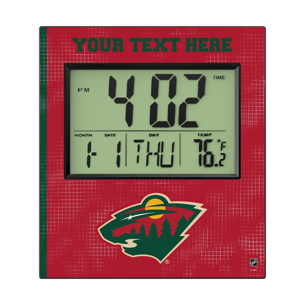 Minnesota Wild Personalized Hatch Wall Clock