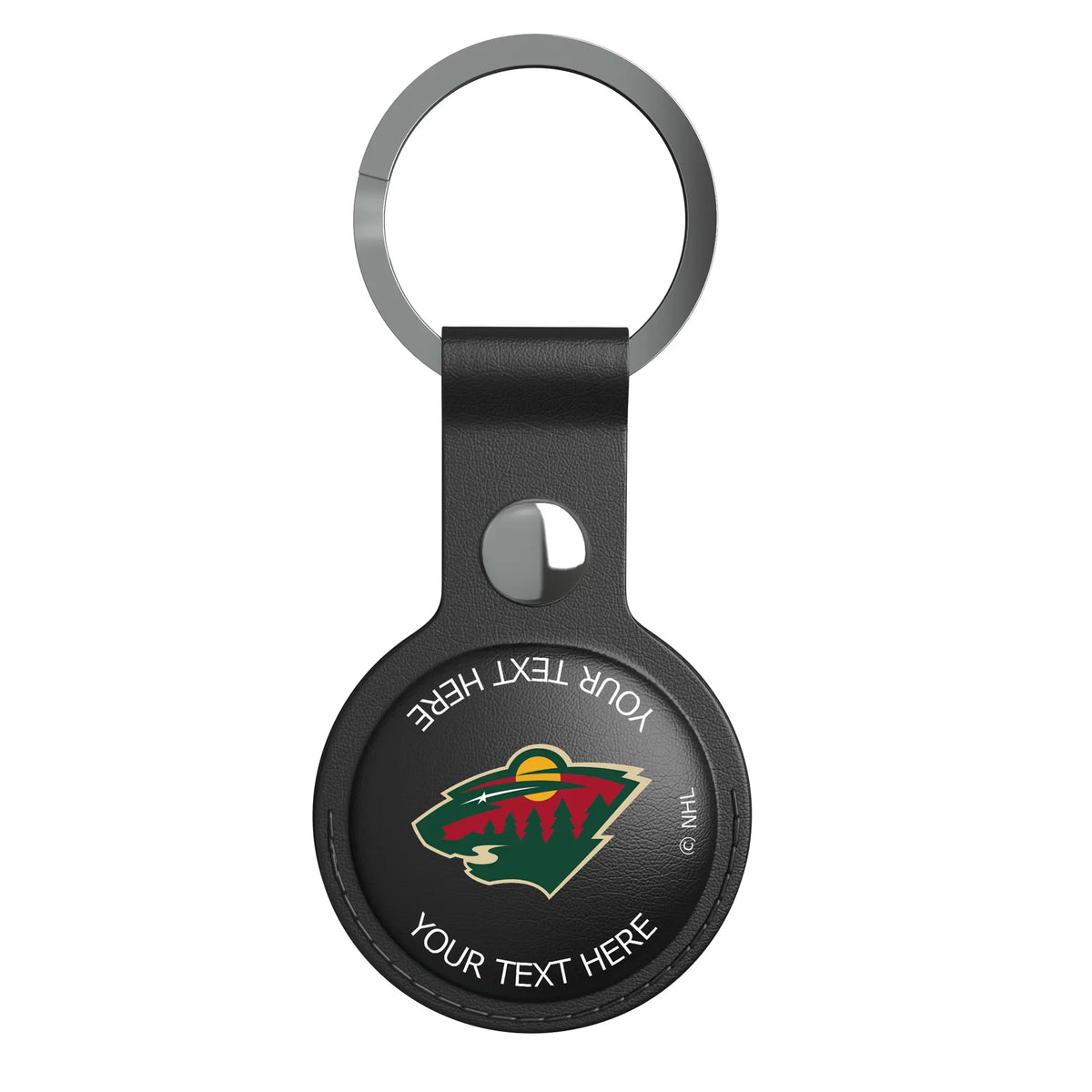 Minnesota Wild Personalized Insignia AirTag Black Airtag Holder