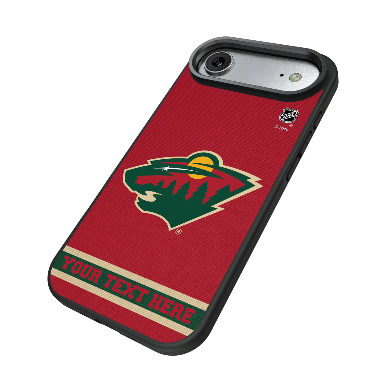 Minnesota Wild Personalized Stripe iPhone Bump Phone Case for Apple iPhone - Isometric View#Device_iPhone Air