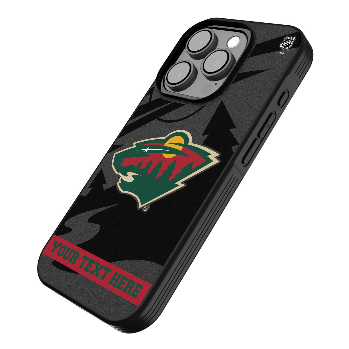 Minnesota Wild Personalized Tilt iPhone Bump Phone Case for Apple iPhone - Isometric View