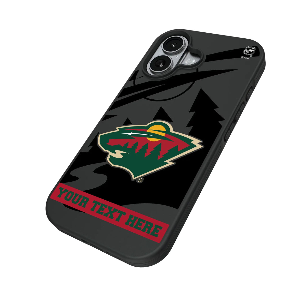Minnesota Wild Personalized Tilt iPhone Bump Phone Case for Apple iPhone - Isometric View#Device_iPhone 17