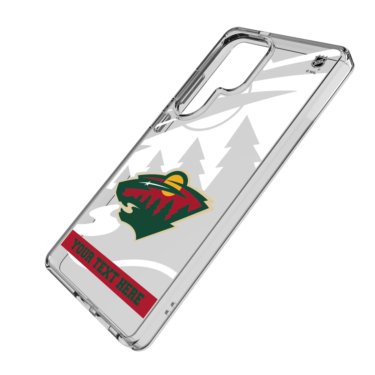 Minnesota Wild Personalized Tilt Galaxy Clear Phone Case for Samsung Galaxy - Isometric View#Device_Galaxy S25 Ultra