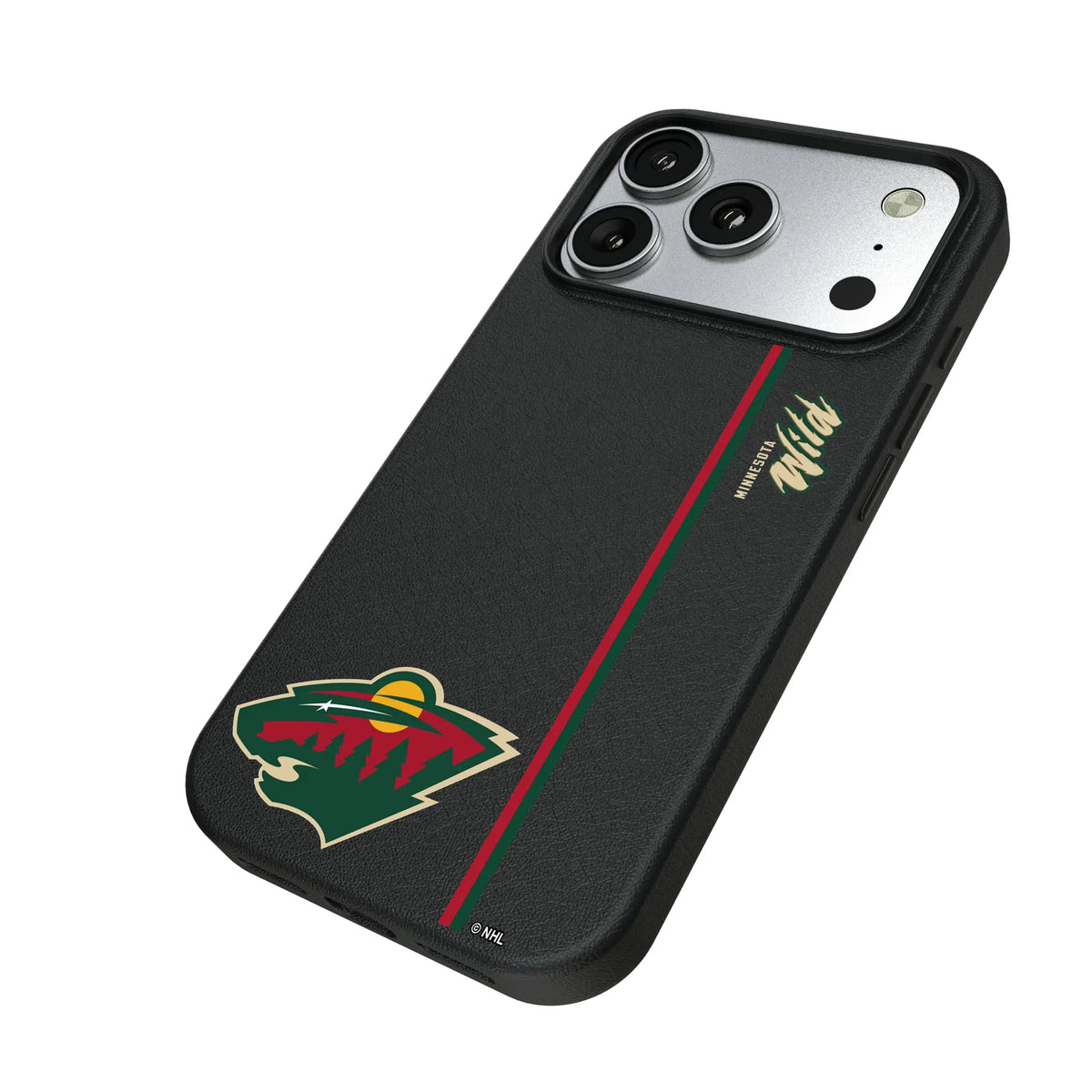 Minnesota Wild Sidebar iPhone MagSafe Compatible Phone Case for Apple iPhone - Isometric View#Device_iPhone 17 Pro
