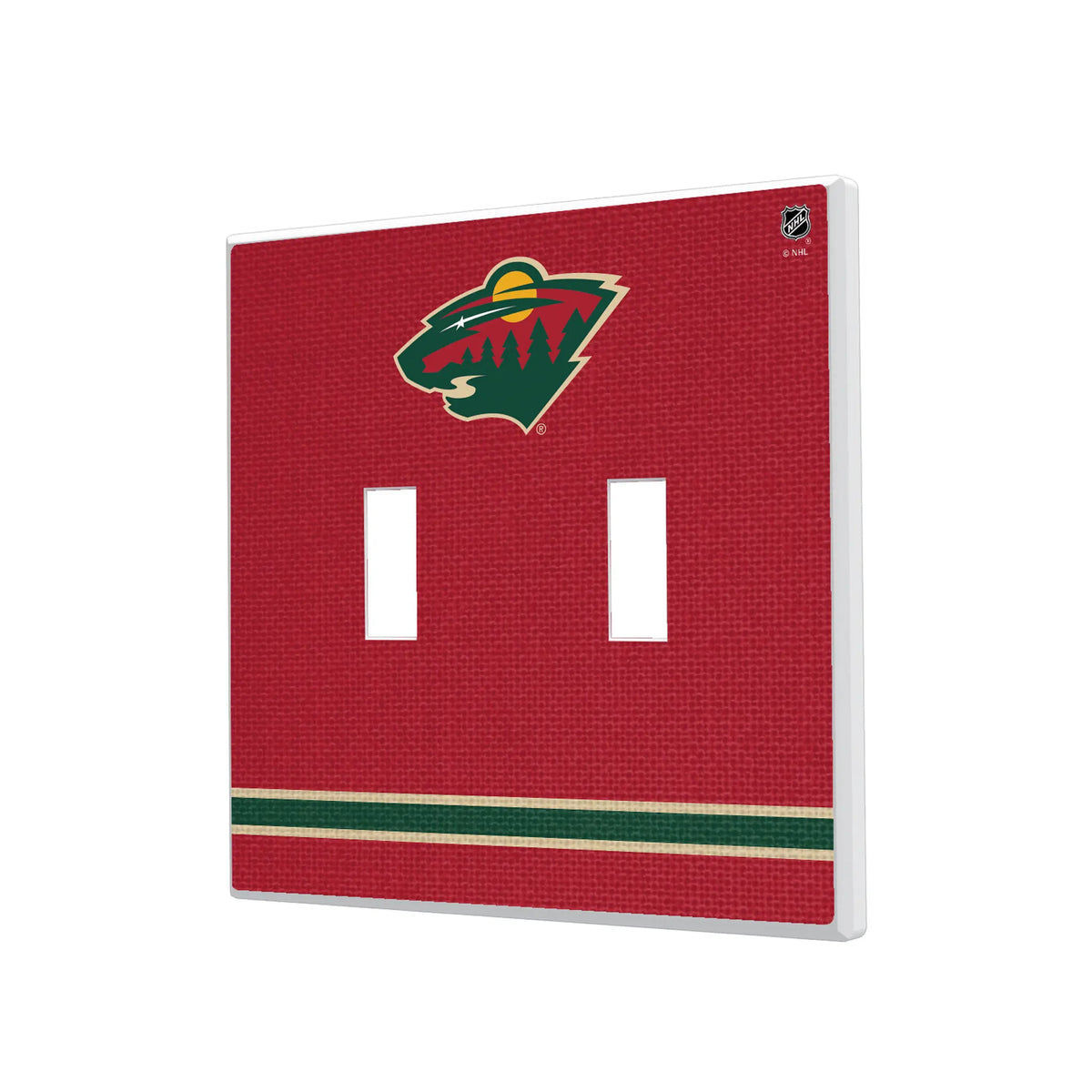 Minnesota Wild Stripe Hidden-Screw Light Switch Plate#Style_Double Toggle