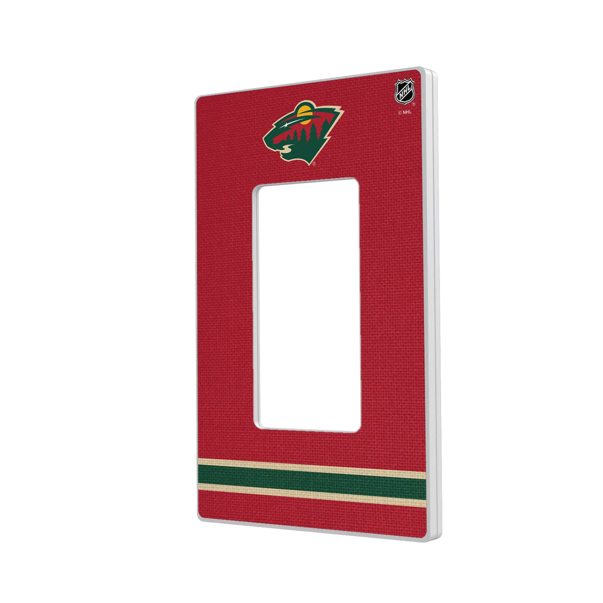 Minnesota Wild Stripe Hidden-Screw Light Switch Plate#Style_Single Rocker