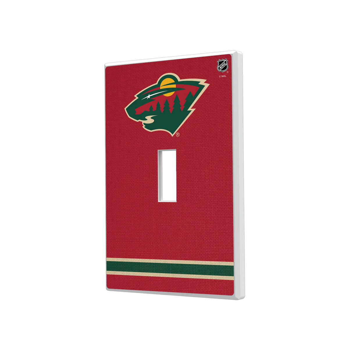 Minnesota Wild Stripe Hidden-Screw Light Switch Plate#Style_Single Toggle