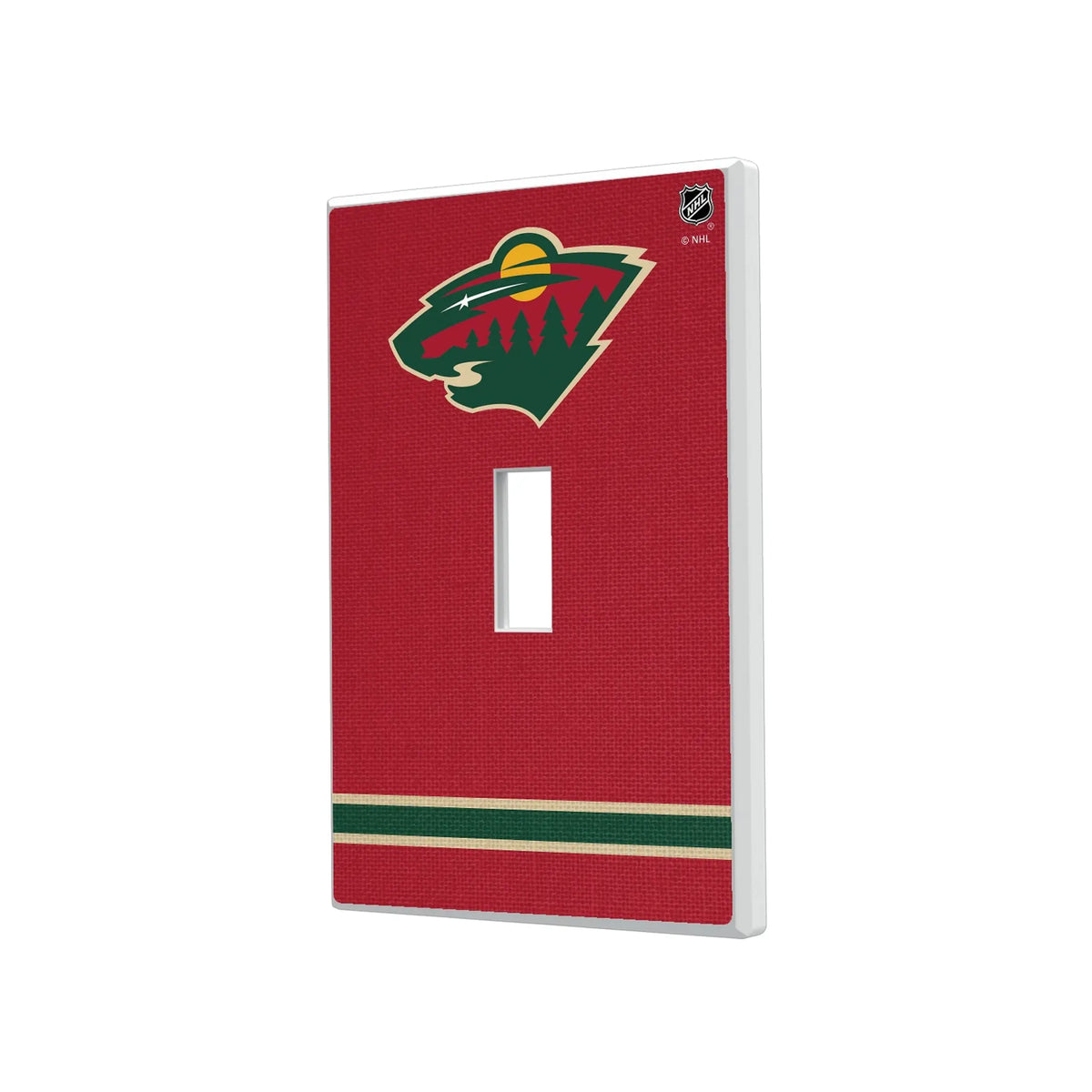 Minnesota Wild Stripe Hidden-Screw Light Switch Plate#Style_Single Toggle