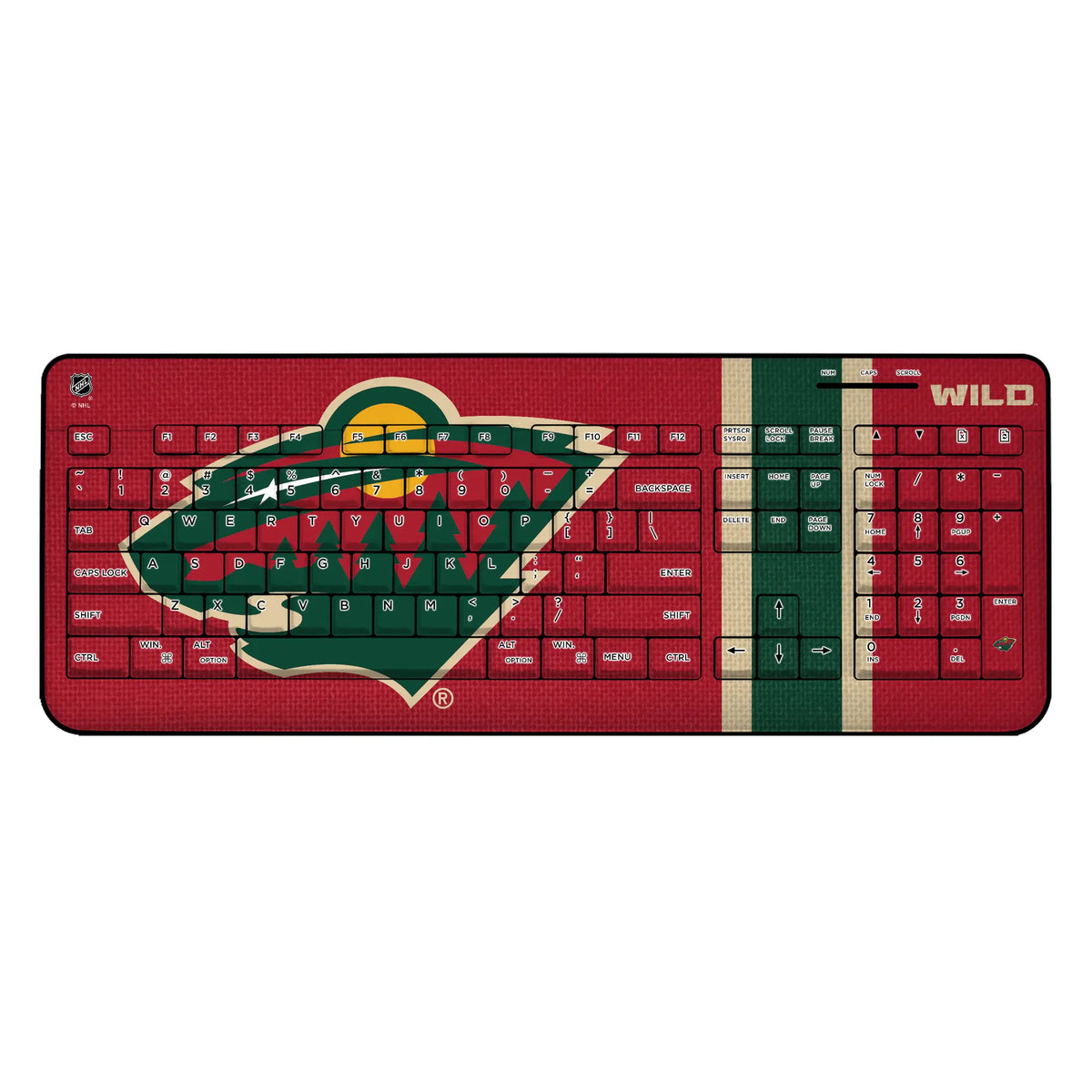 Minnesota Wild Stripe Wireless USB Keyboard