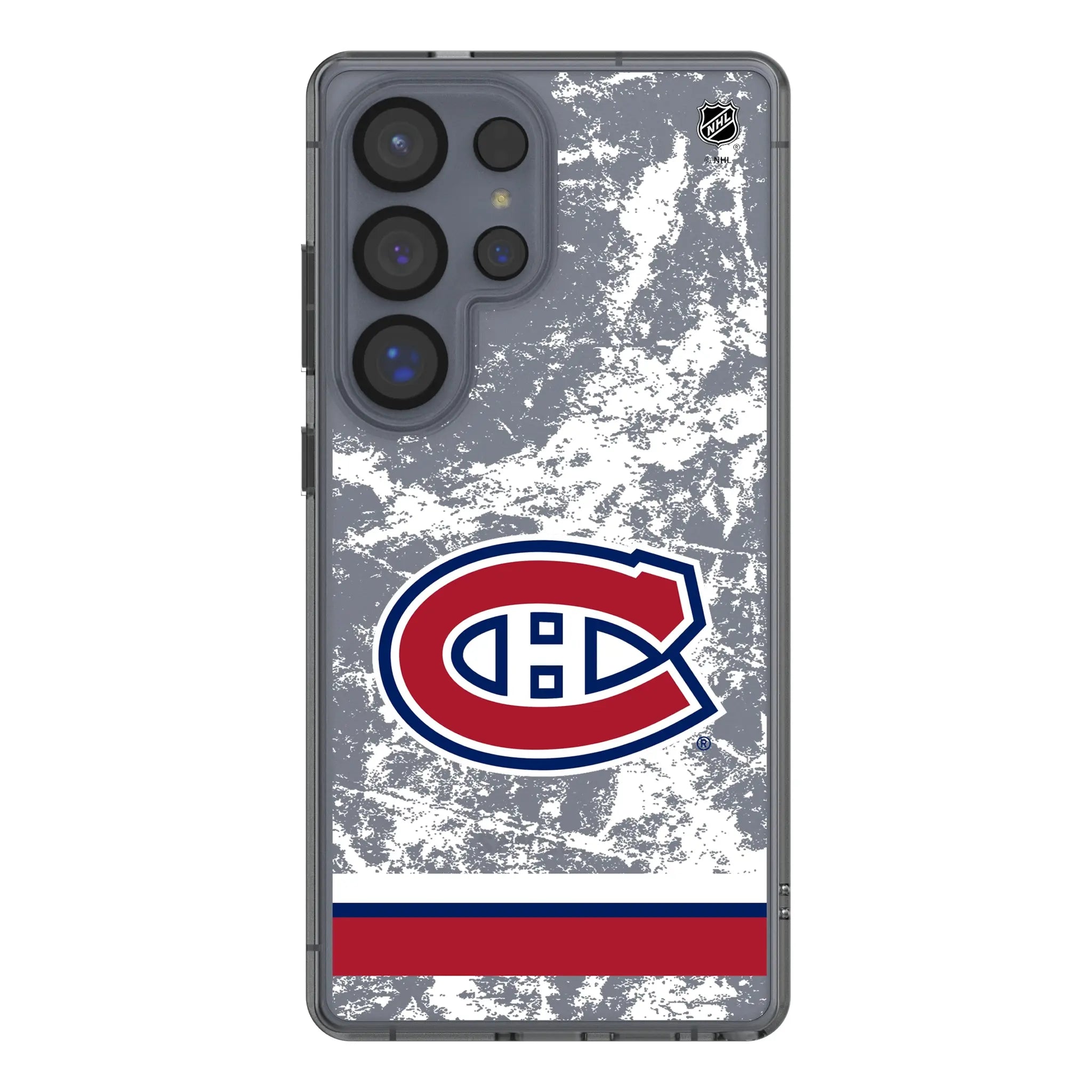 Montreal Canadiens Ice Stripe Galaxy Clear Phone Case for Samsung Galaxy#Device_Galaxy S25 Ultra