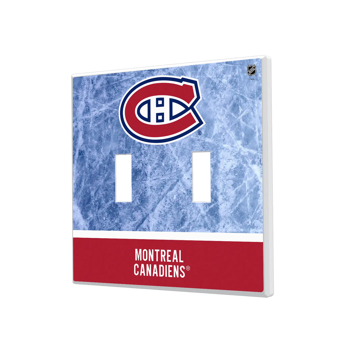 Montreal Canadiens Ice Wordmark Hidden-Screw Light Switch Plate#Style_Double Toggle