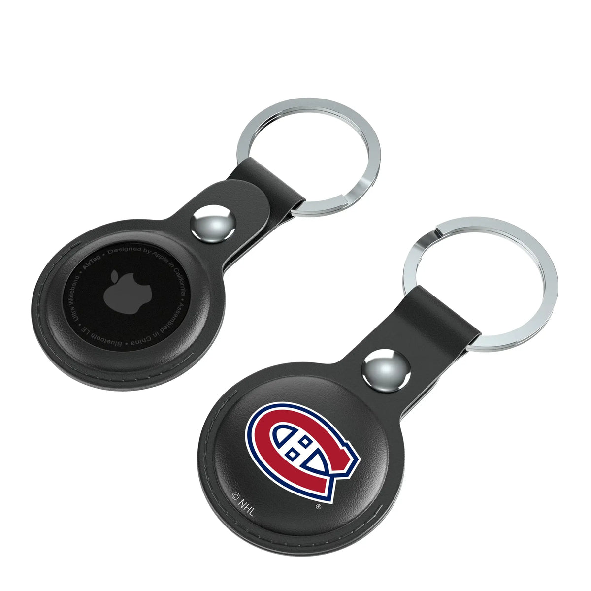 Montreal Canadiens Insignia AirTag Black Airtag Holder 2-Pack - Isometric View