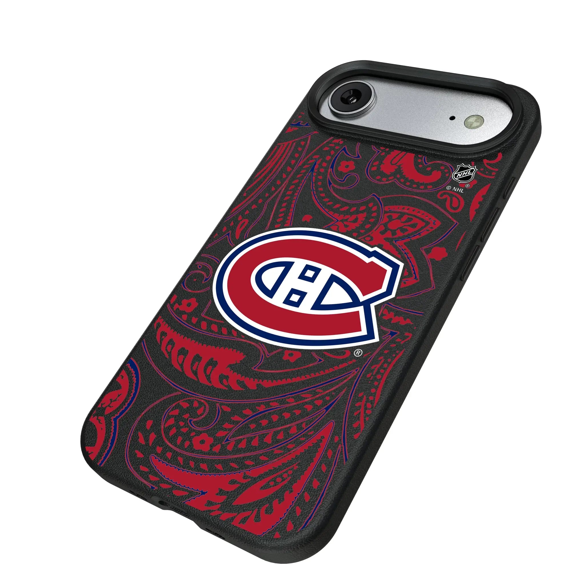 Montreal Canadiens Paisley iPhone MagSafe Compatible Phone Case for Apple iPhone - Isometric View#Device_iPhone Air
