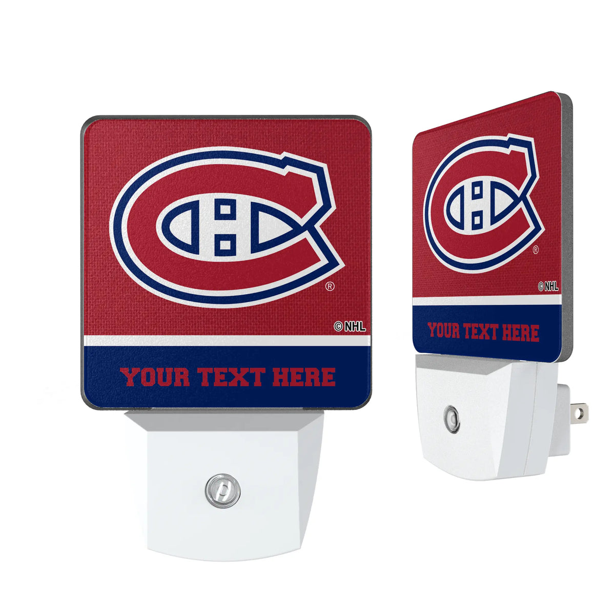 Montreal Canadiens Personalized Endzone Solid Night Light 2-Pack