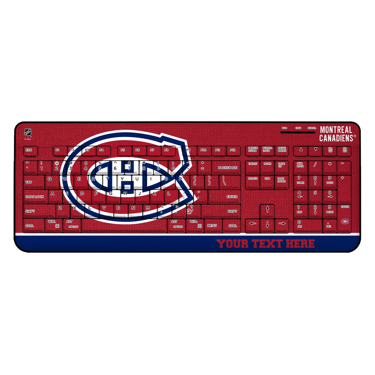 Montreal Canadiens Personalized Endzone Solid Wireless USB Keyboard
