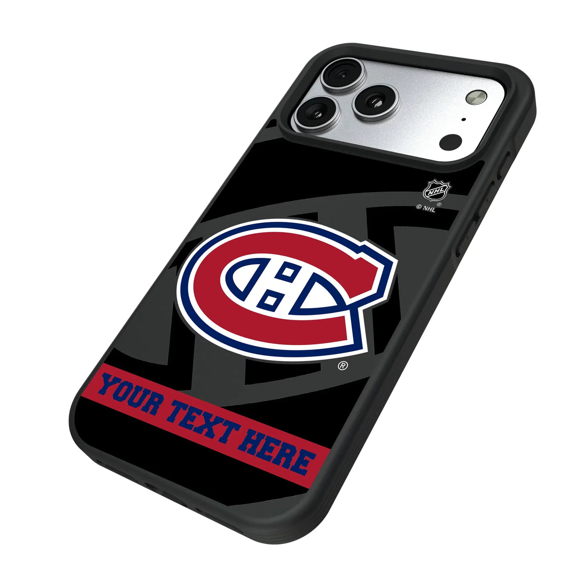 Montreal Canadiens Personalized Tilt iPhone Bump Phone Case for Apple iPhone - Isometric View#Device_iPhone 17 Pro Max
