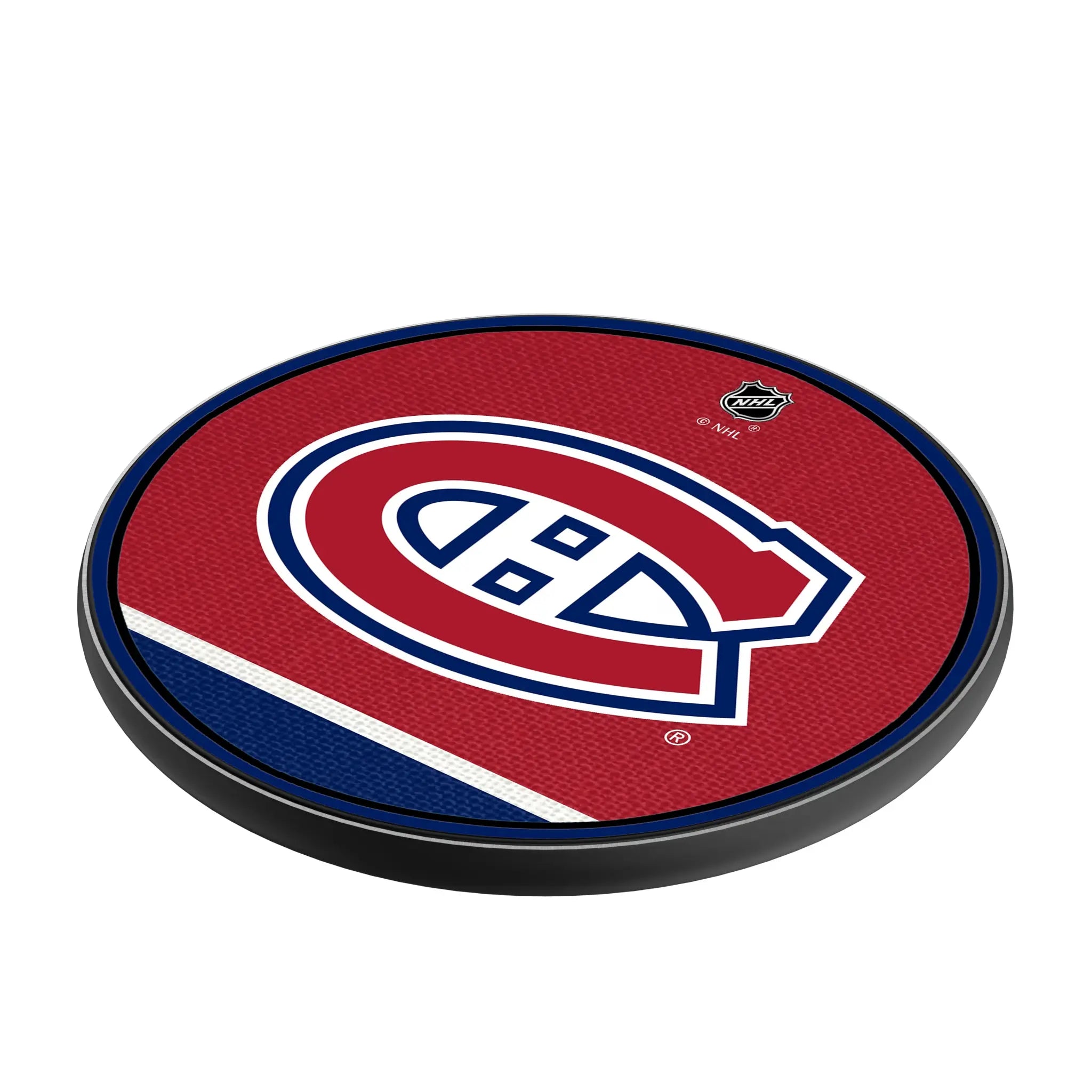 Montreal Canadiens Stripe 15-Watt Wireless Charger - Isometric View