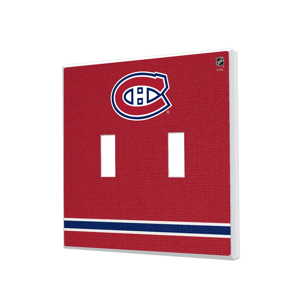 Montreal Canadiens Stripe Hidden-Screw Light Switch Plate#Style_Double Toggle