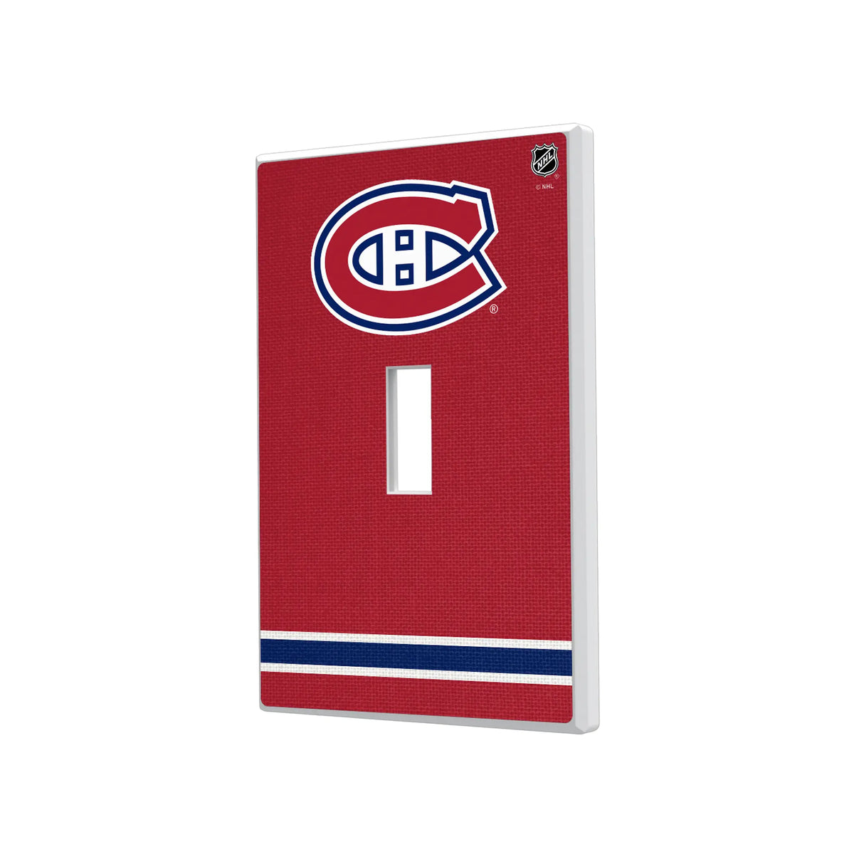 Montreal Canadiens Stripe Hidden-Screw Light Switch Plate#Style_Single Toggle
