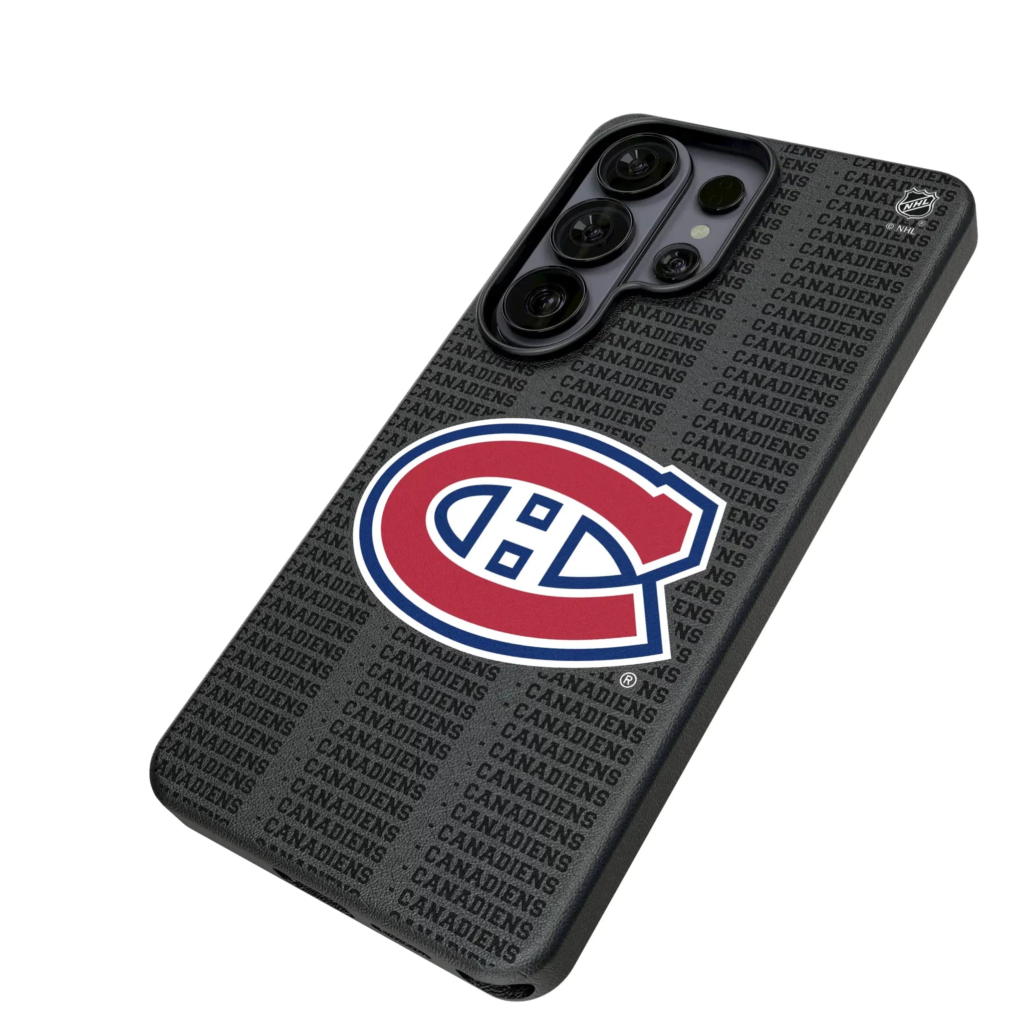 Montreal Canadiens Text Backdrop Galaxy MagSafe Compatible Phone Case for Samsung Galaxy - Isometric View#Device_Galaxy S26 Ultra
