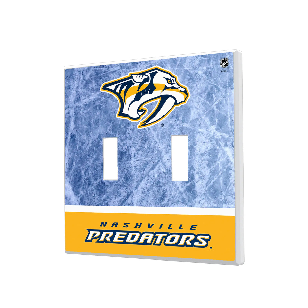 Nashville Predators Ice Wordmark Hidden-Screw Light Switch Plate#Style_Double Toggle