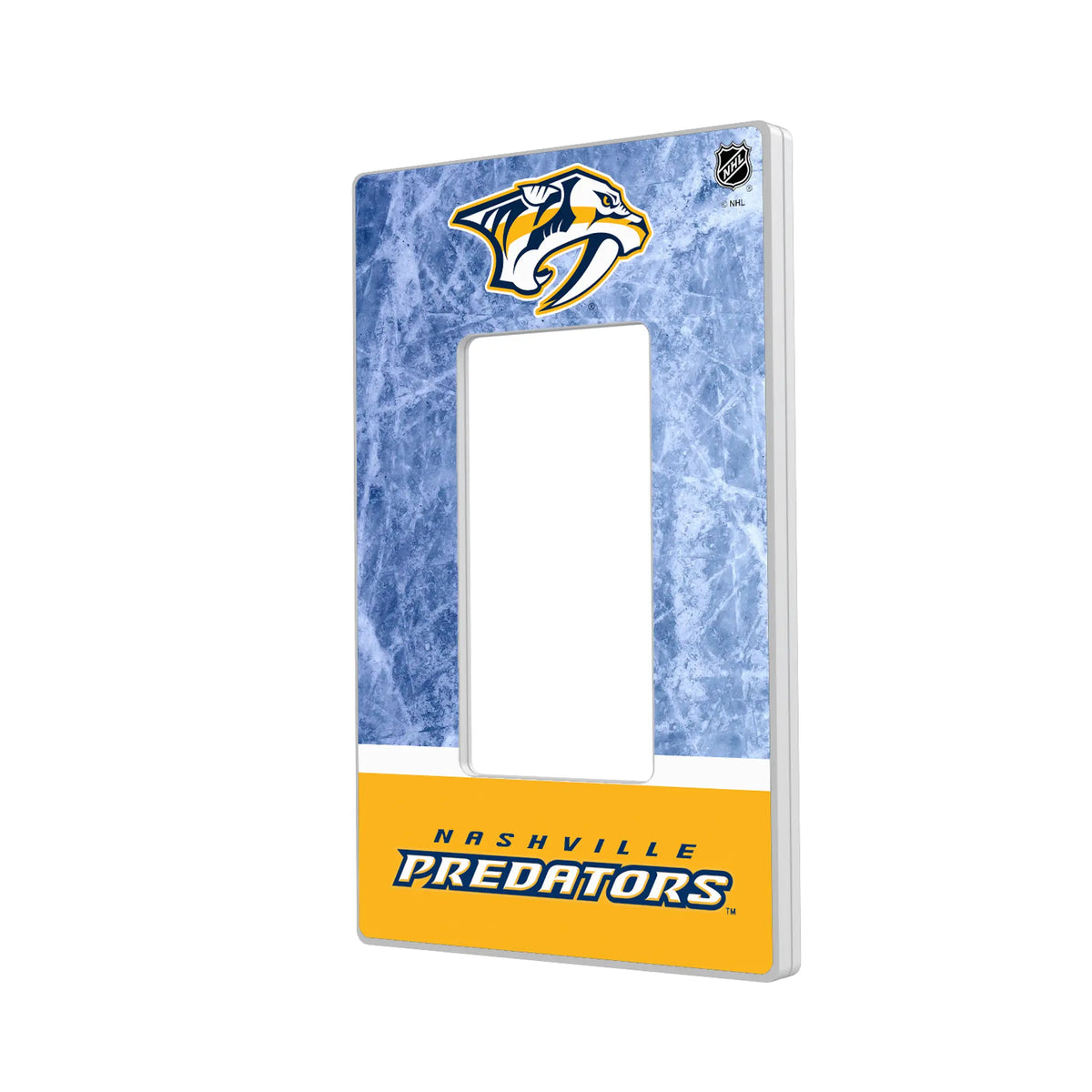 Nashville Predators Ice Wordmark Hidden-Screw Light Switch Plate#Style_Single Rocker
