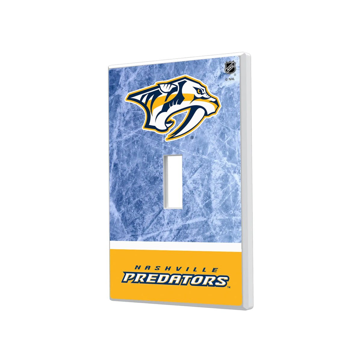 Nashville Predators Ice Wordmark Hidden-Screw Light Switch Plate#Style_Single Toggle