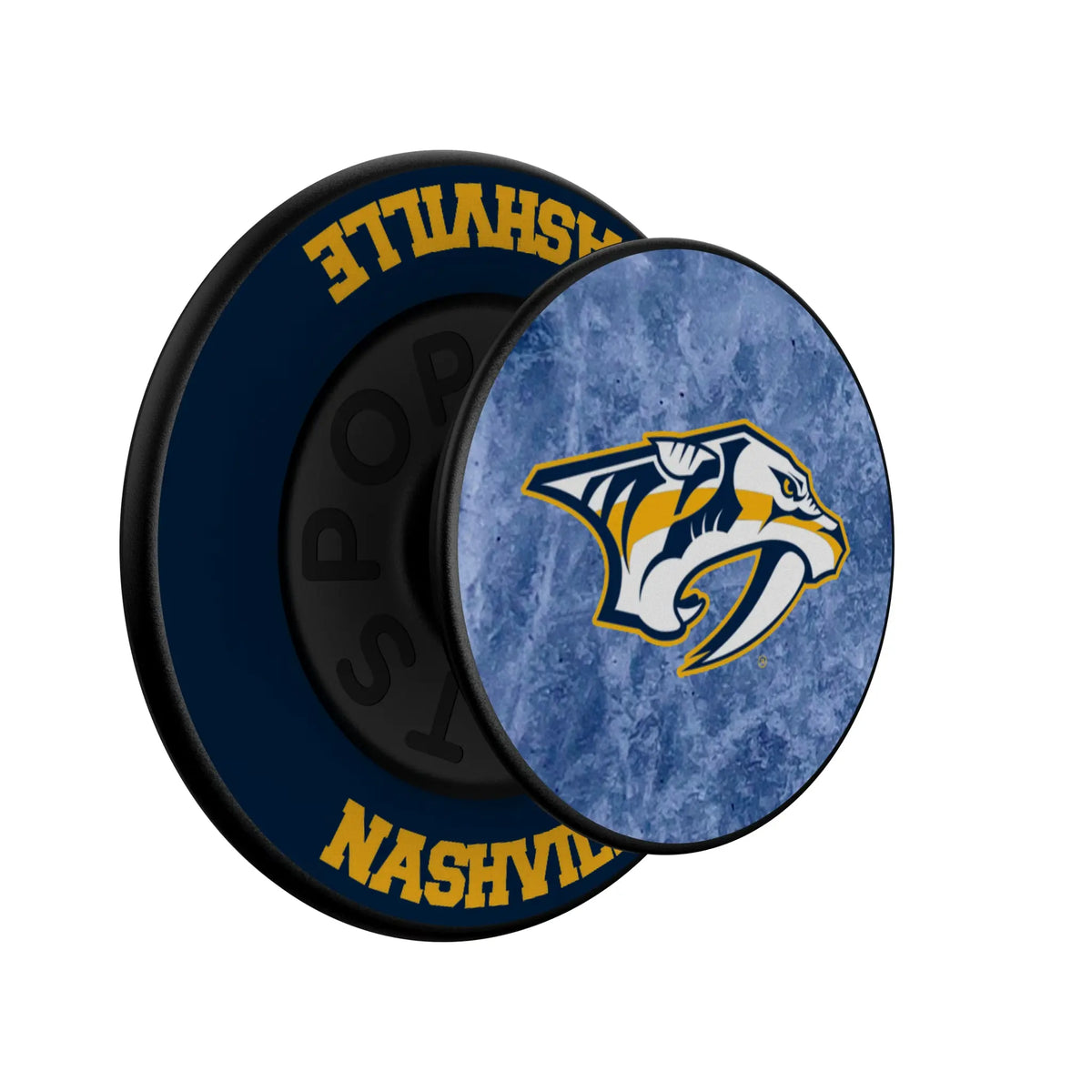 Nashville Predators Ice Wordmark Popsockets Round Magnetic - Isometric View