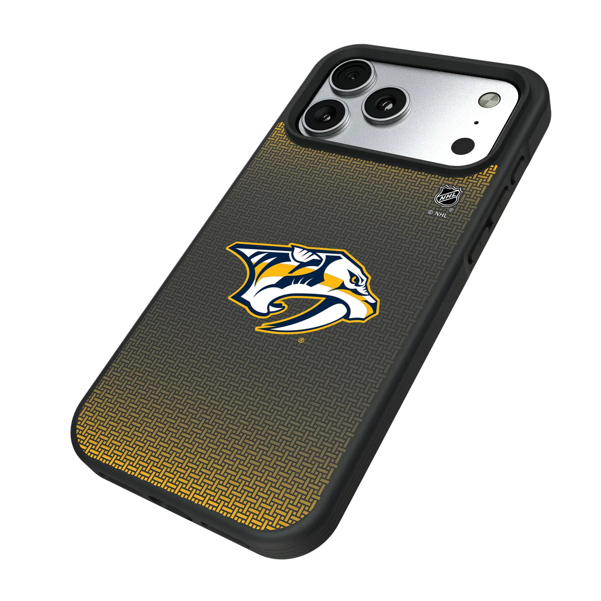 Nashville Predators Linen iPhone Bump Phone Case for Apple iPhone - Isometric View#Device_iPhone 17 Pro Max