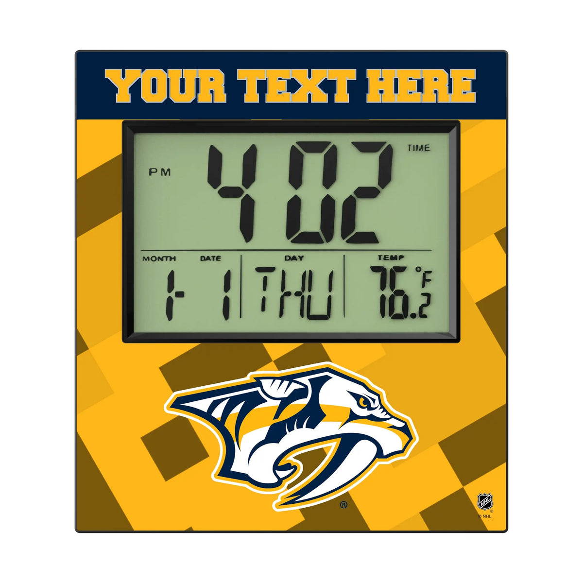 Nashville Predators Personalized Color Block Wall Clock
