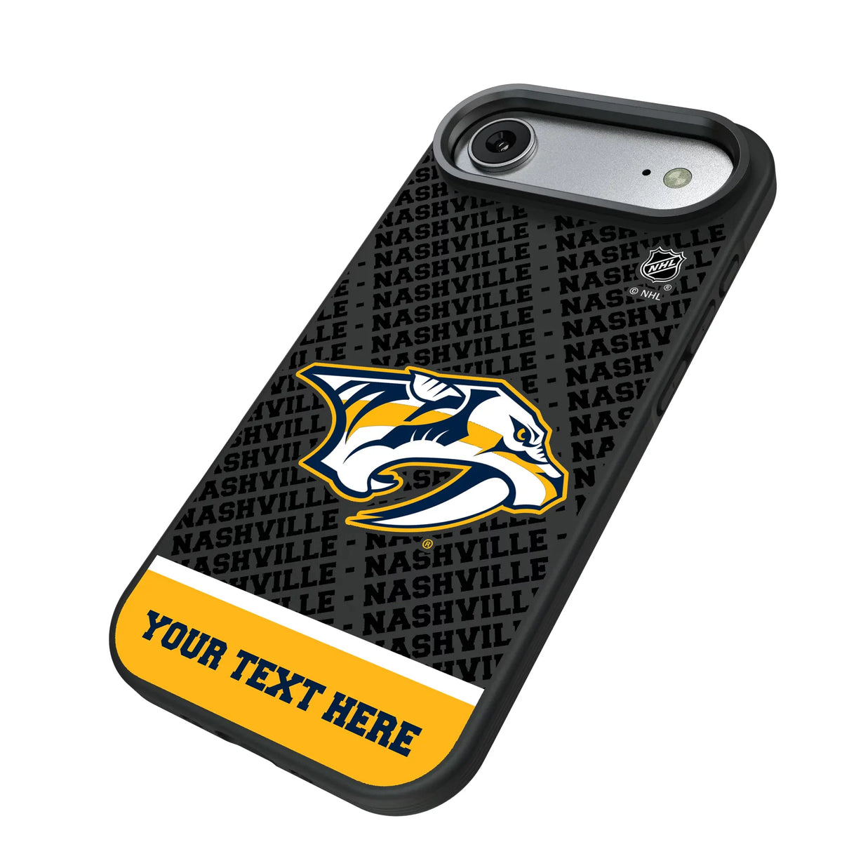 Nashville Predators Personalized EndZone Plus iPhone Bump Phone Case for Apple iPhone - Isometric View#Device_iPhone Air