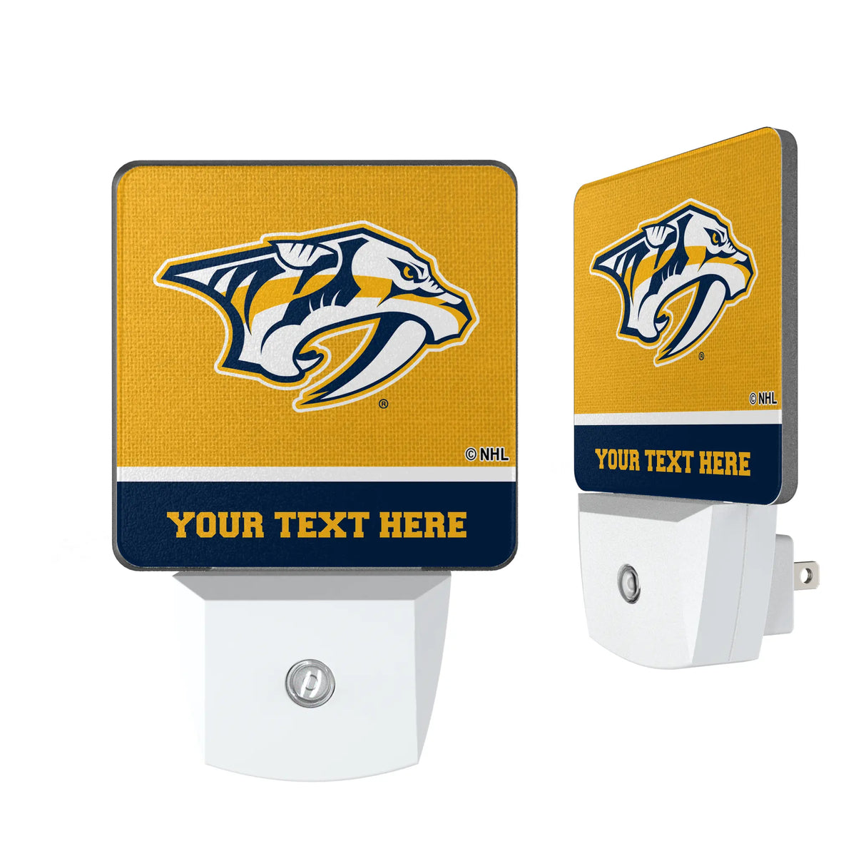 Nashville Predators Personalized Endzone Solid Night Light 2-Pack
