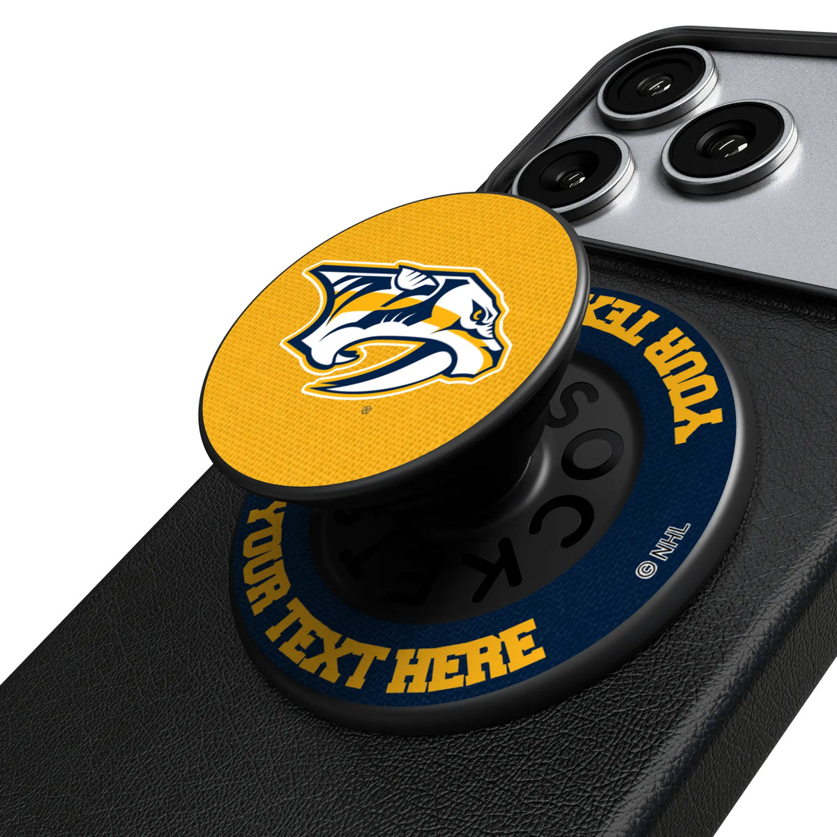 Nashville Predators Personalized Endzone Solid Popsockets Round Magnetic