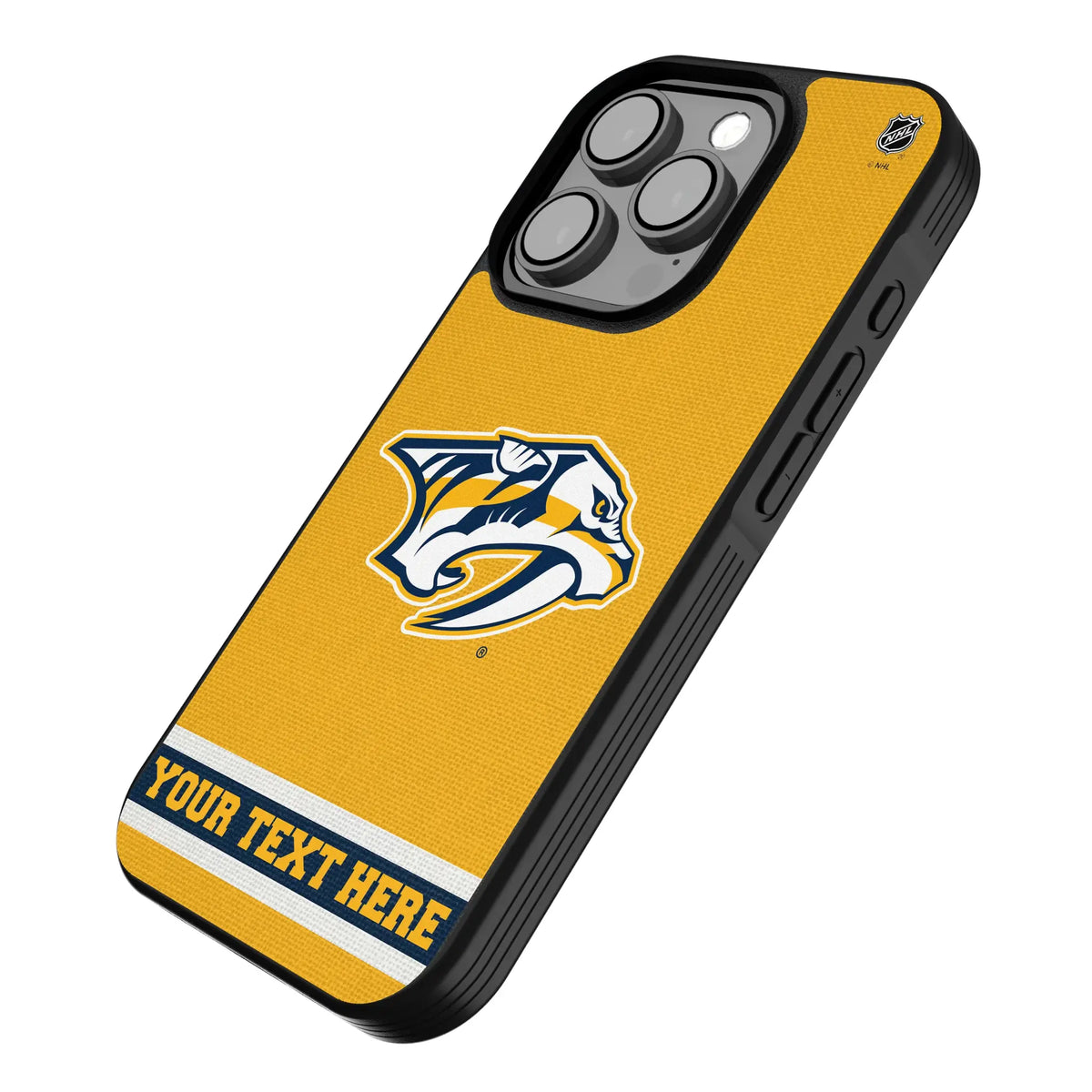 Nashville Predators Personalized Stripe iPhone Bump Phone Case for Apple iPhone - Isometric View