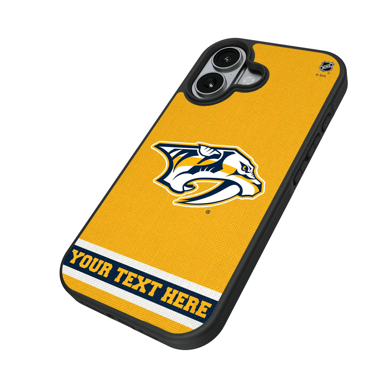 Nashville Predators Personalized Stripe iPhone Bump Phone Case for Apple iPhone - Isometric View#Device_iPhone 17