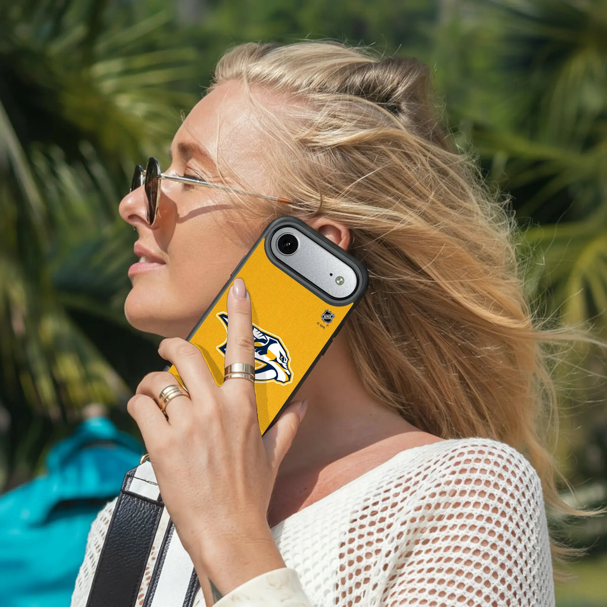 Nashville Predators Personalized Stripe iPhone Bump Phone Case for Apple iPhone - Lifestyle#Device_iPhone Air