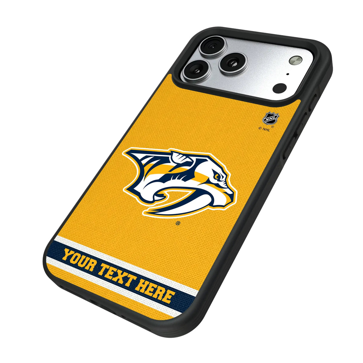 Nashville Predators Personalized Stripe iPhone Bump Phone Case for Apple iPhone - Isometric View#Device_iPhone 17 Pro Max