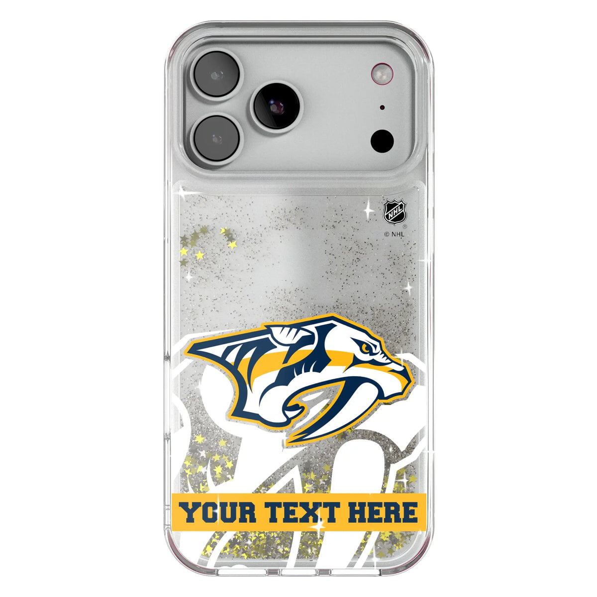 Nashville Predators Personalized Tilt Glitter Phone Case for Apple iPhone
