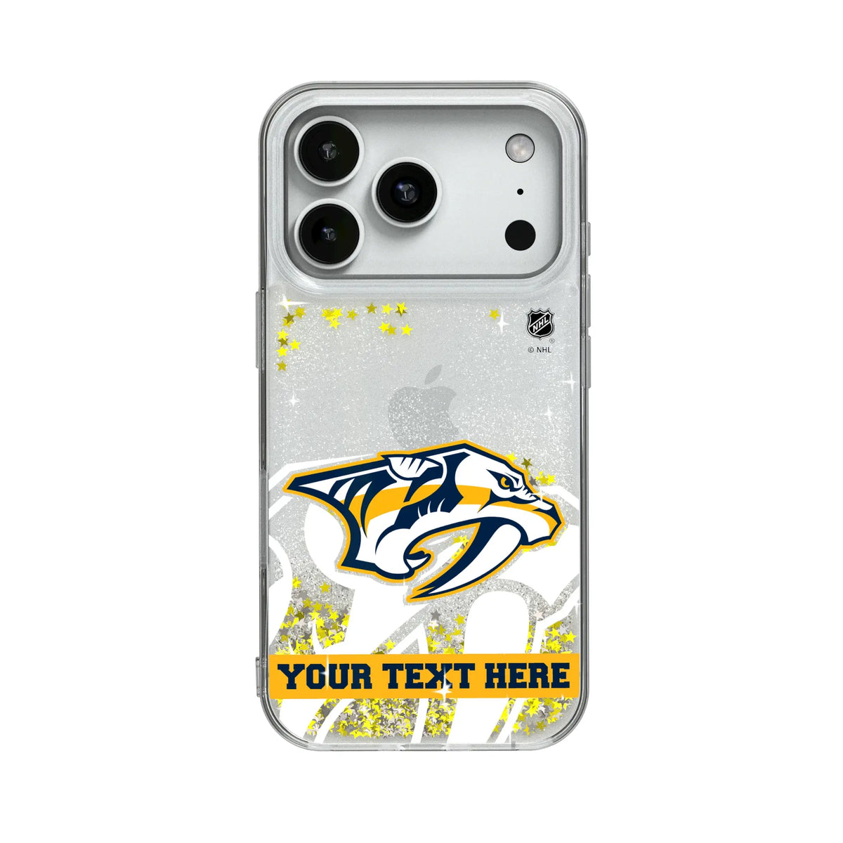 Nashville Predators Personalized Tilt Glitter Phone Case for Apple iPhone