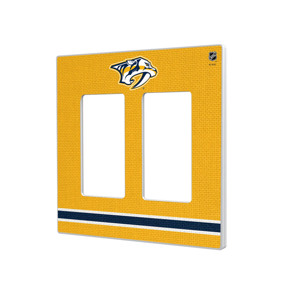 Nashville Predators Stripe Hidden-Screw Light Switch Plate#Style_Double Rocker