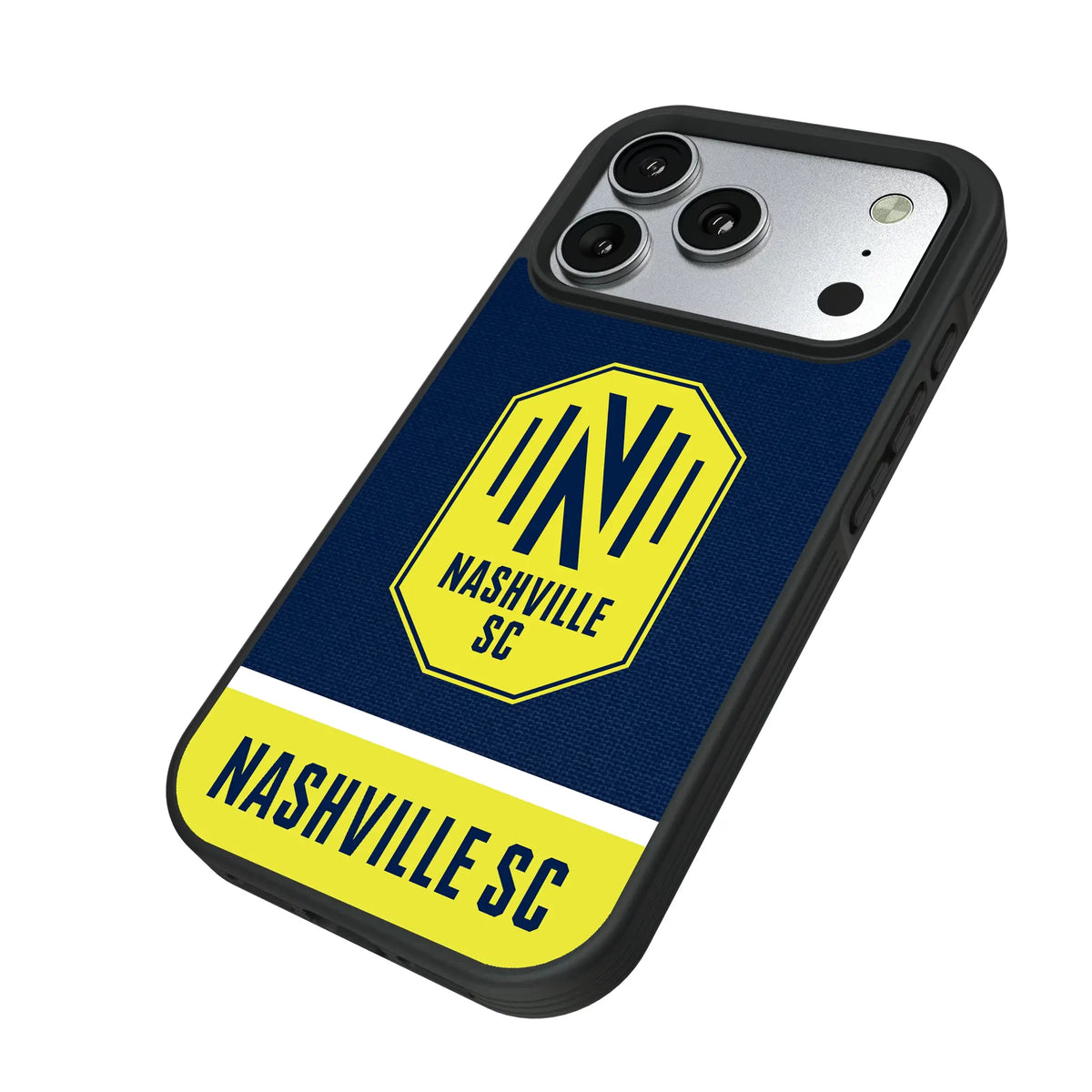 Nashville SC Endzone Solid iPhone Bump Phone Case for Apple iPhone - Isometric View#Device_iPhone 17 Pro