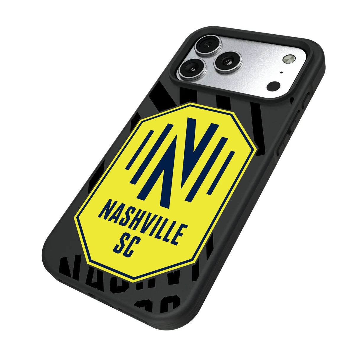 Nashville SC Monocolor Tilt iPhone Bump Phone Case for Apple iPhone - Isometric View#Device_iPhone 17 Pro Max