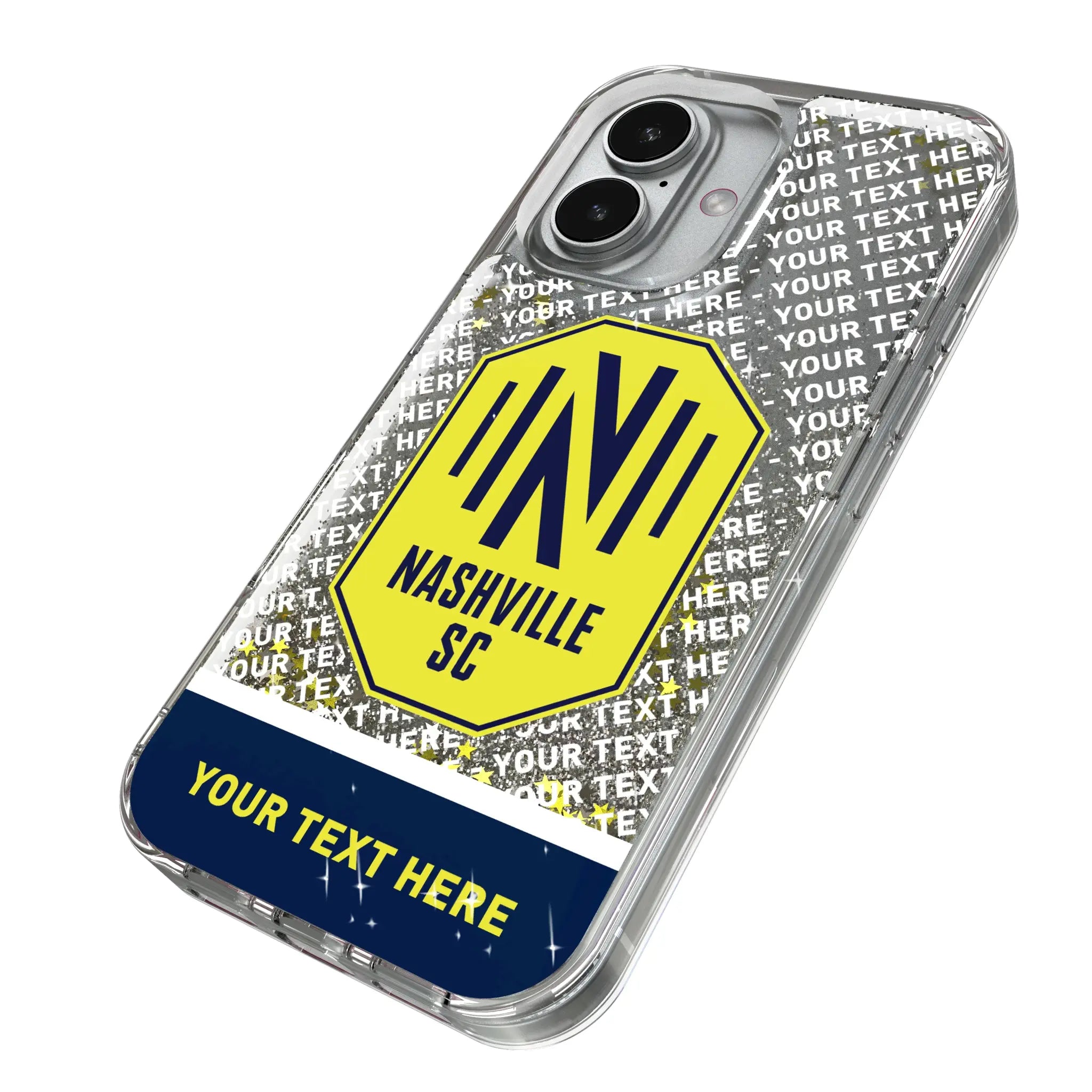 Nashville SC Personalized EndZone Plus iPhone Glitter Phone Case for Apple iPhone - Isometric View