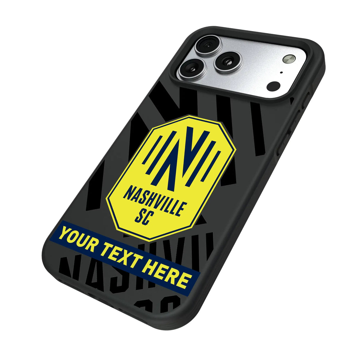 Nashville SC Personalized Tilt iPhone Bump Phone Case for Apple iPhone - Isometric View#Device_iPhone 17 Pro Max