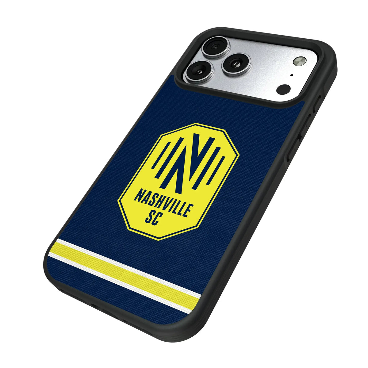 Nashville SC Stripe iPhone Bump Phone Case for Apple iPhone - Isometric View#Device_iPhone 17 Pro Max